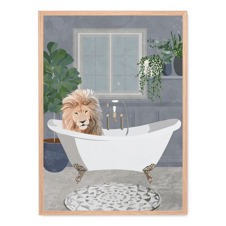 Lion Takes A Bath