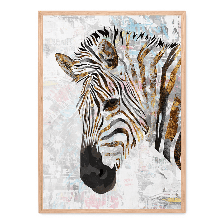 Grunge Gold Zebra